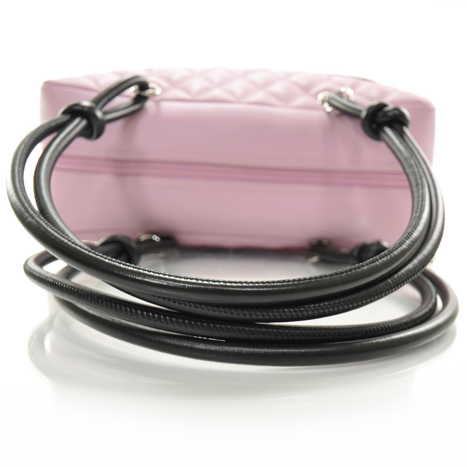 Chanel Calfskin Quilted Large Cambon Bowler Pink Black 5 of 10