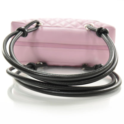 Chanel Calfskin Quilted Large Cambon Bowler Pink Black 5 of 10