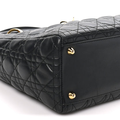 Christian Dior Lambskin Cannage Large Lady Dior Black 9 of 10