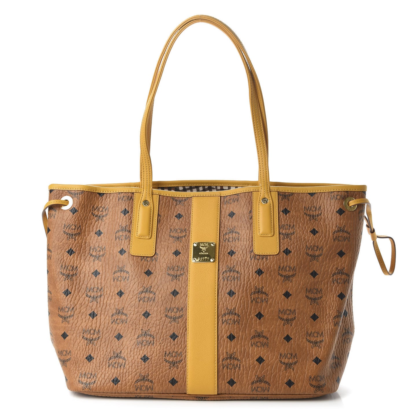 Visetos Medium Liz Reversible Shopper Tote Cognac Yellow