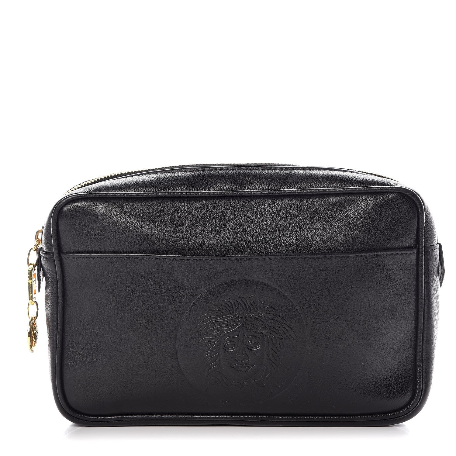 Versace Calfskin Palazzo Large Cosmetic Bag Black 1 of 7
