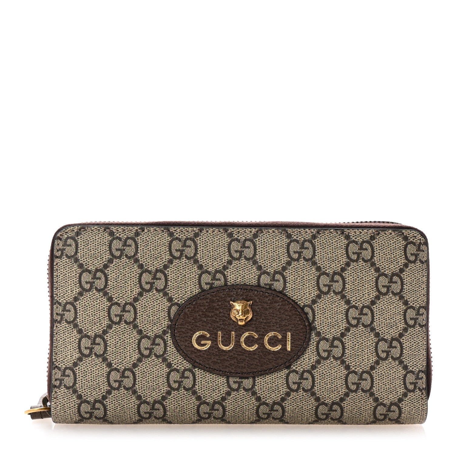 Gucci GG Supreme Monogram Neo Vintage Zip Around Wallet Beige Crop New Acero 1 of 8