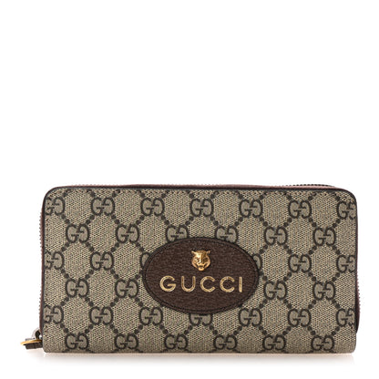 Gucci GG Supreme Monogram Neo Vintage Zip Around Wallet Beige Crop New Acero 1 of 8