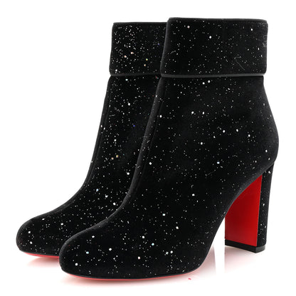 Christian Louboutin Velvet Galactica Moulamax 85 Booties 36.5 Black 4 of 8