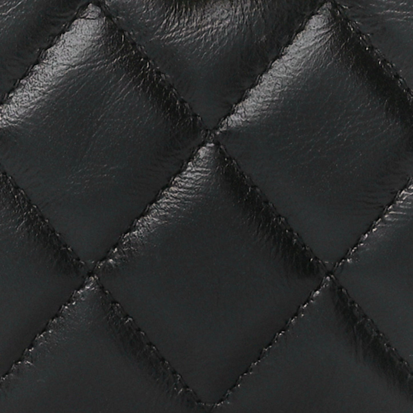 Shiny Aged Calfskin Quilted Nano Kelly Shopper Black
