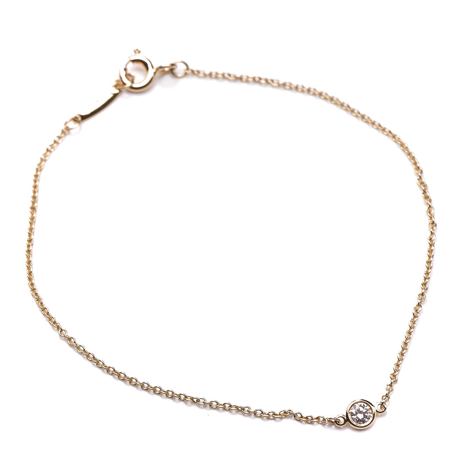 Tiffany 18K Yellow Gold Diamond .09ct Elsa Peretti Diamonds by the Yard Bracelet 1 of 6