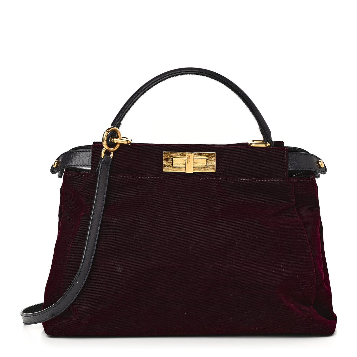 Denim Vitello Zucca Medium Peekaboo Iconic Satchel Vinaccia Blue Navy