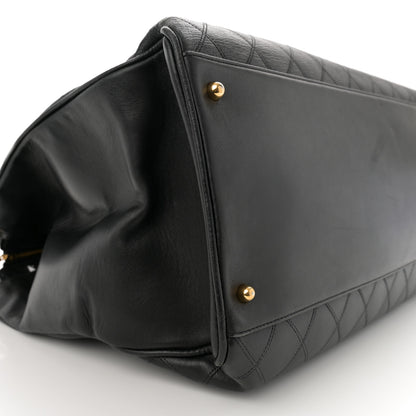 Chanel Calfskin Stitched XL Weekender Black 10 of 15