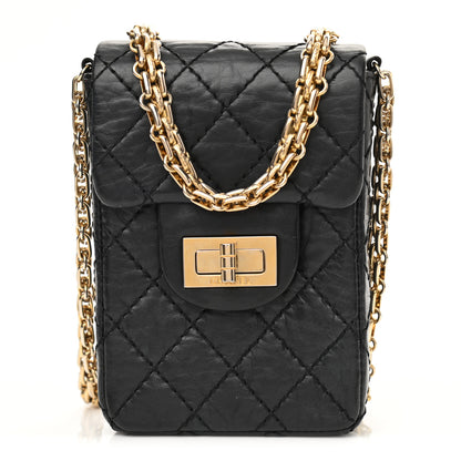 Chanel Aged Calfskin Quilted 2.55 Reissue Phone Case Black 1 of 11