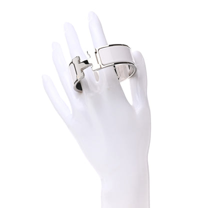 Hermes Enamel Wide Clic Clac H Bracelet PM White 2 of 4