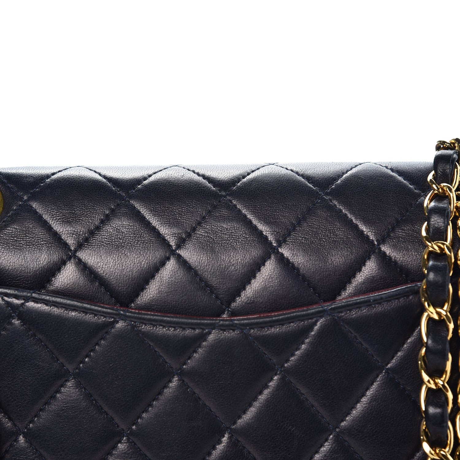 Chanel Lambskin Quilted Small Double Flap Navy 13 of 15