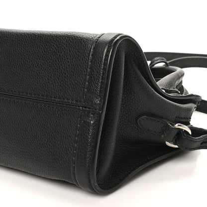 Alexander McQueen Pebbled Calfskin Mini Skull Padlock Zip Around Tote Black 10 of 12