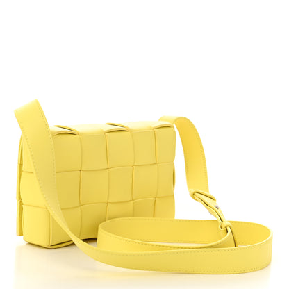 Bottega Veneta Lambskin Maxi Intrecciato Small Cassette Crossbody Bag Lemonade 3 of 10