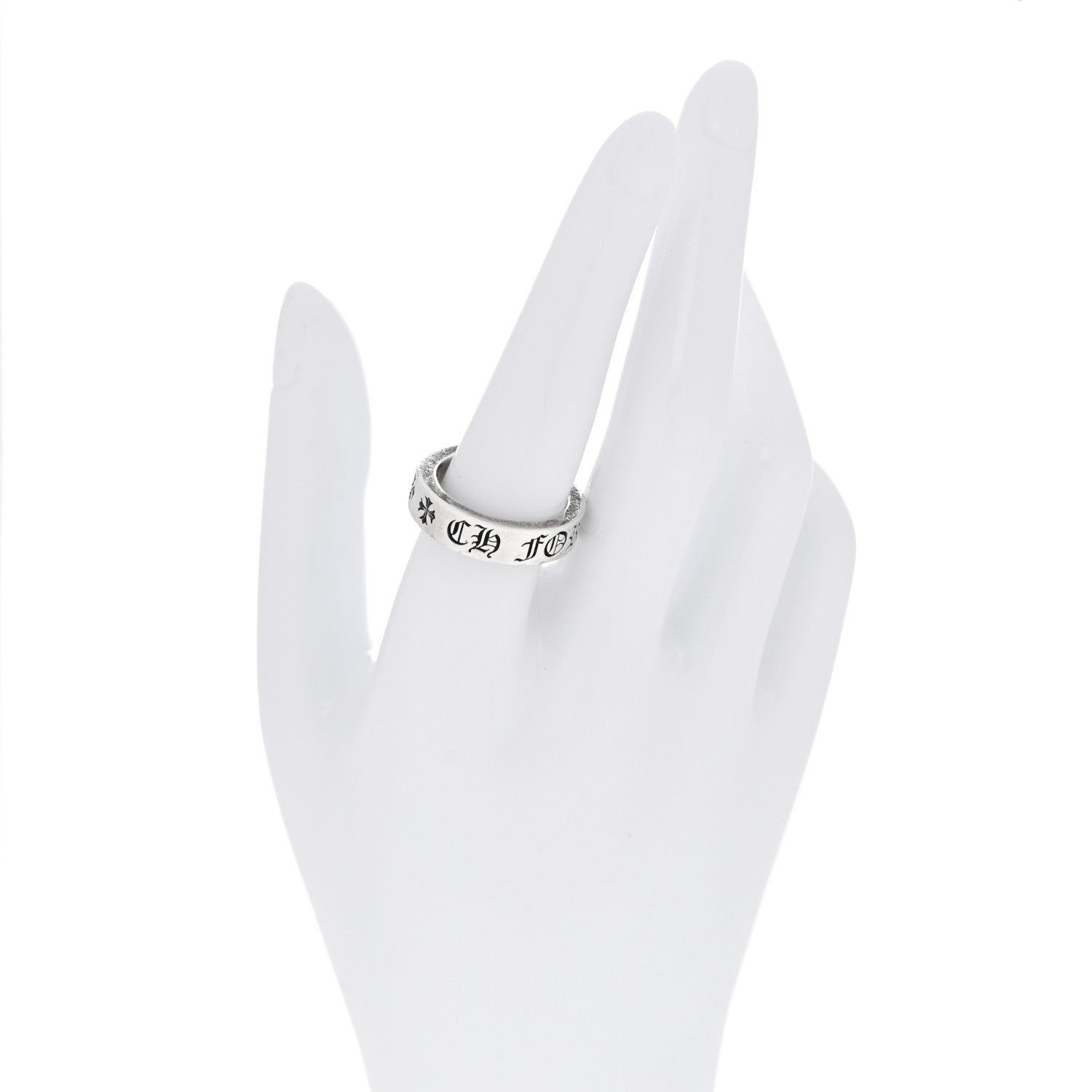 Chrome Hearts Sterling Silver Cross CH Forever Spacer Ring 57 8 2 of 5