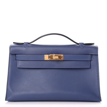 Hermes Swift Kelly Pochette Clutch Bleu Brighton 1 of 27