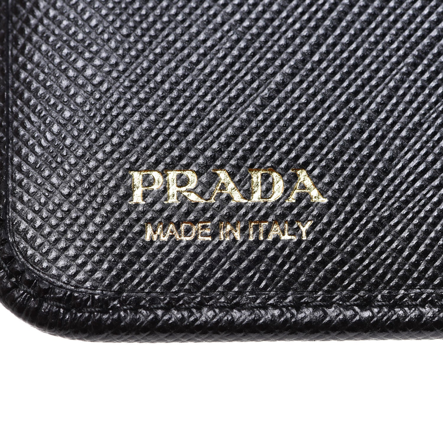 Prada Saffiano Metal Compact Wallet Black 7 of 8