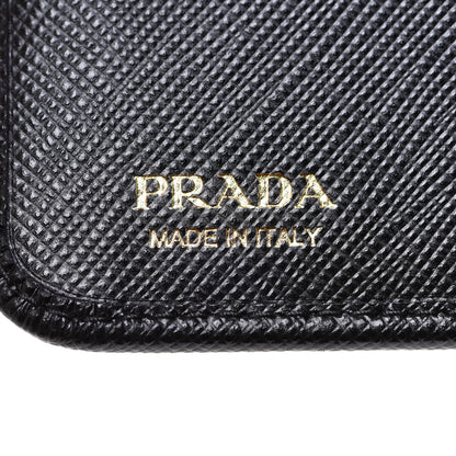 Prada Saffiano Metal Compact Wallet Black 7 of 8