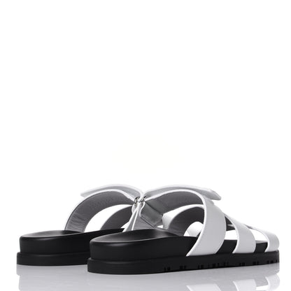 Hermes Calfskin Womens Chypre Sandals 38.5 White 4 of 11