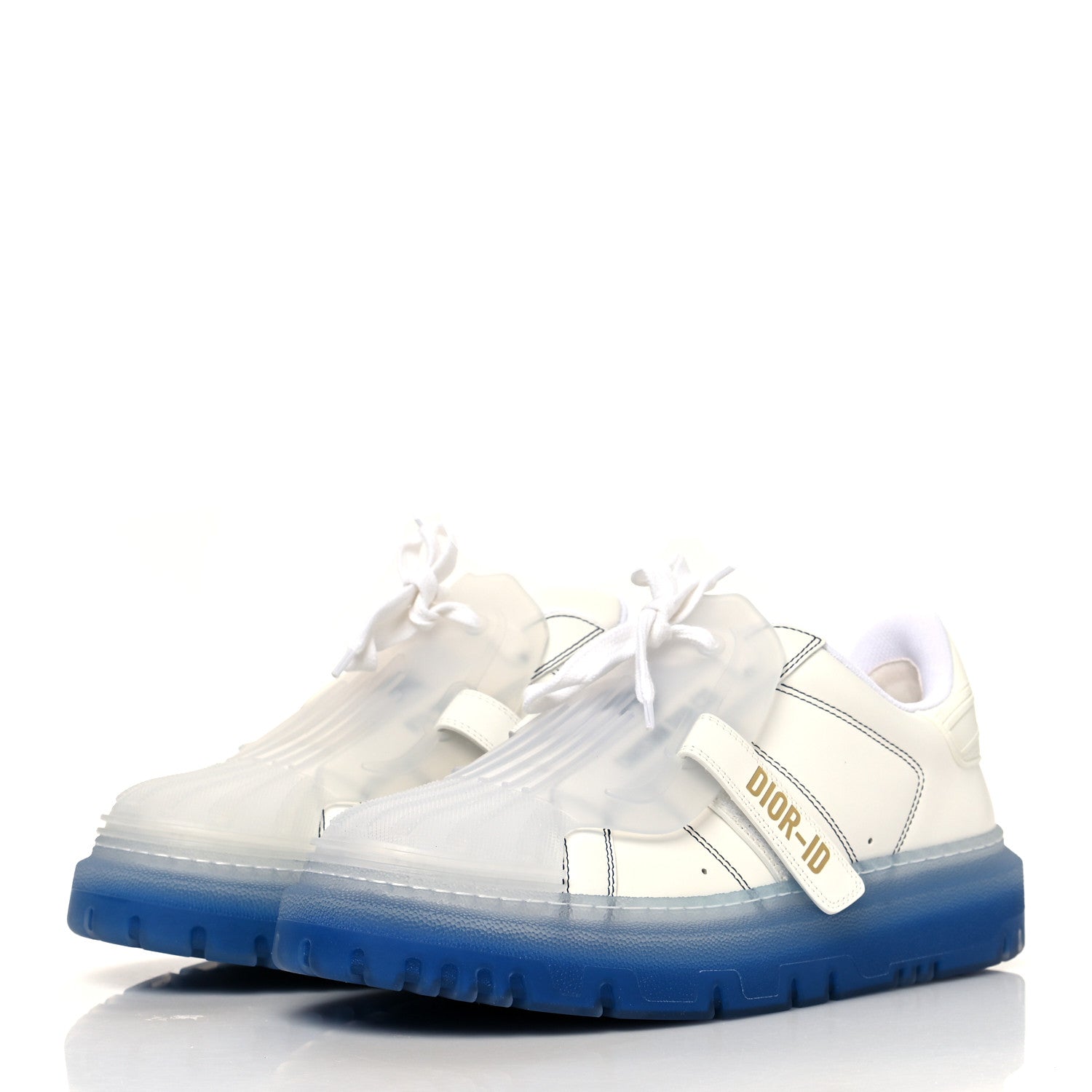 Christian Dior Calfskin Clear Rubber Dior-ID Platform Sneakers 41 White Deep Blue 3 of 7