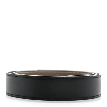 Hermes Swift Epsom 24mm Belt Strap 95 Black Etoupe 2 of 7