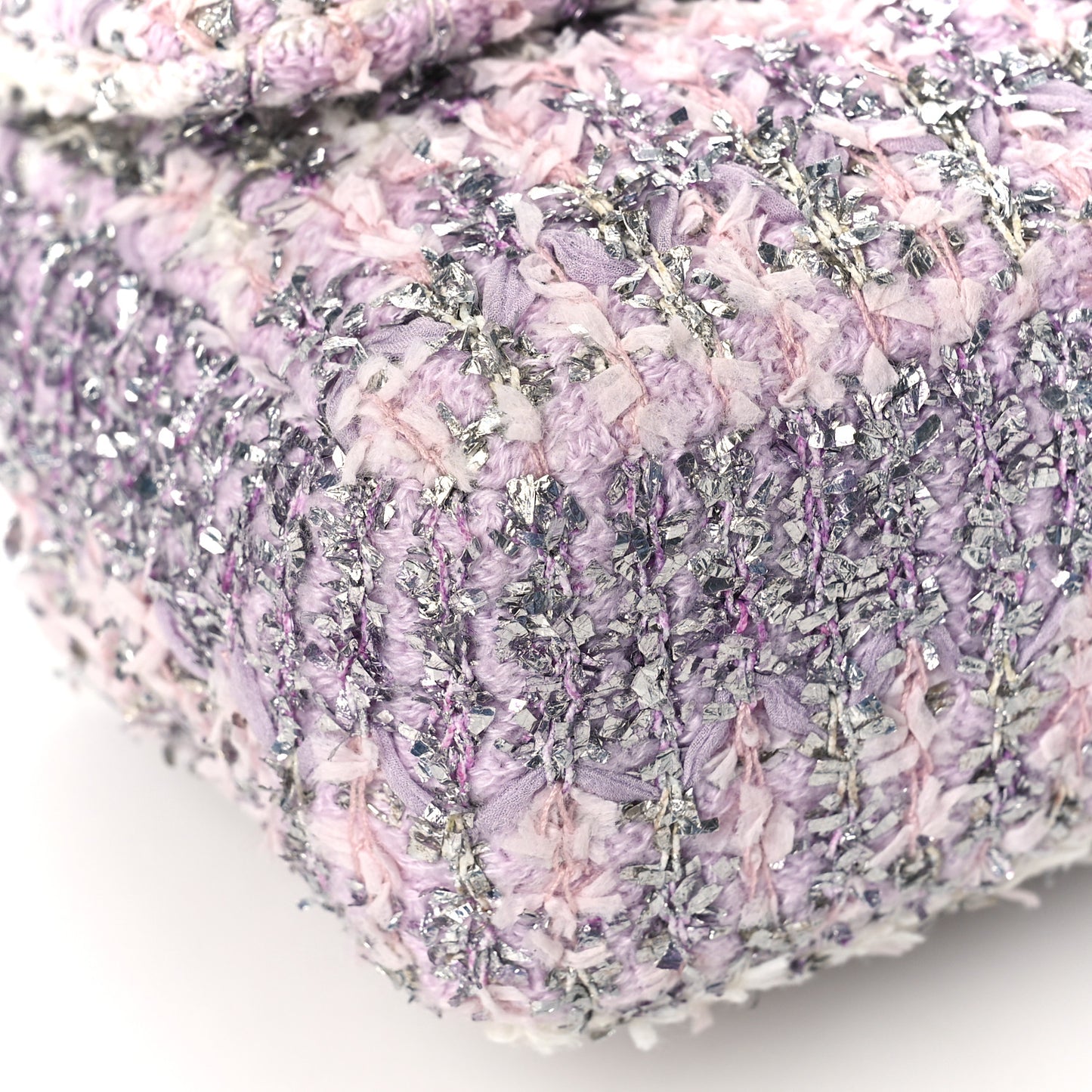 Tweed Medium Single Flap Pink