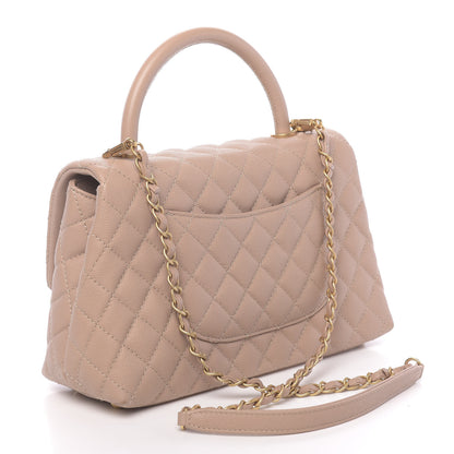 Chanel Caviar Quilted Small Coco Handle Flap Light Beige 3 of 10
