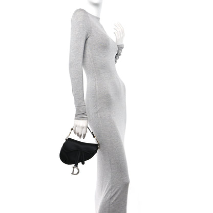 Christian Dior Satin Crystal Mini Saddle Bag Black 2 of 9