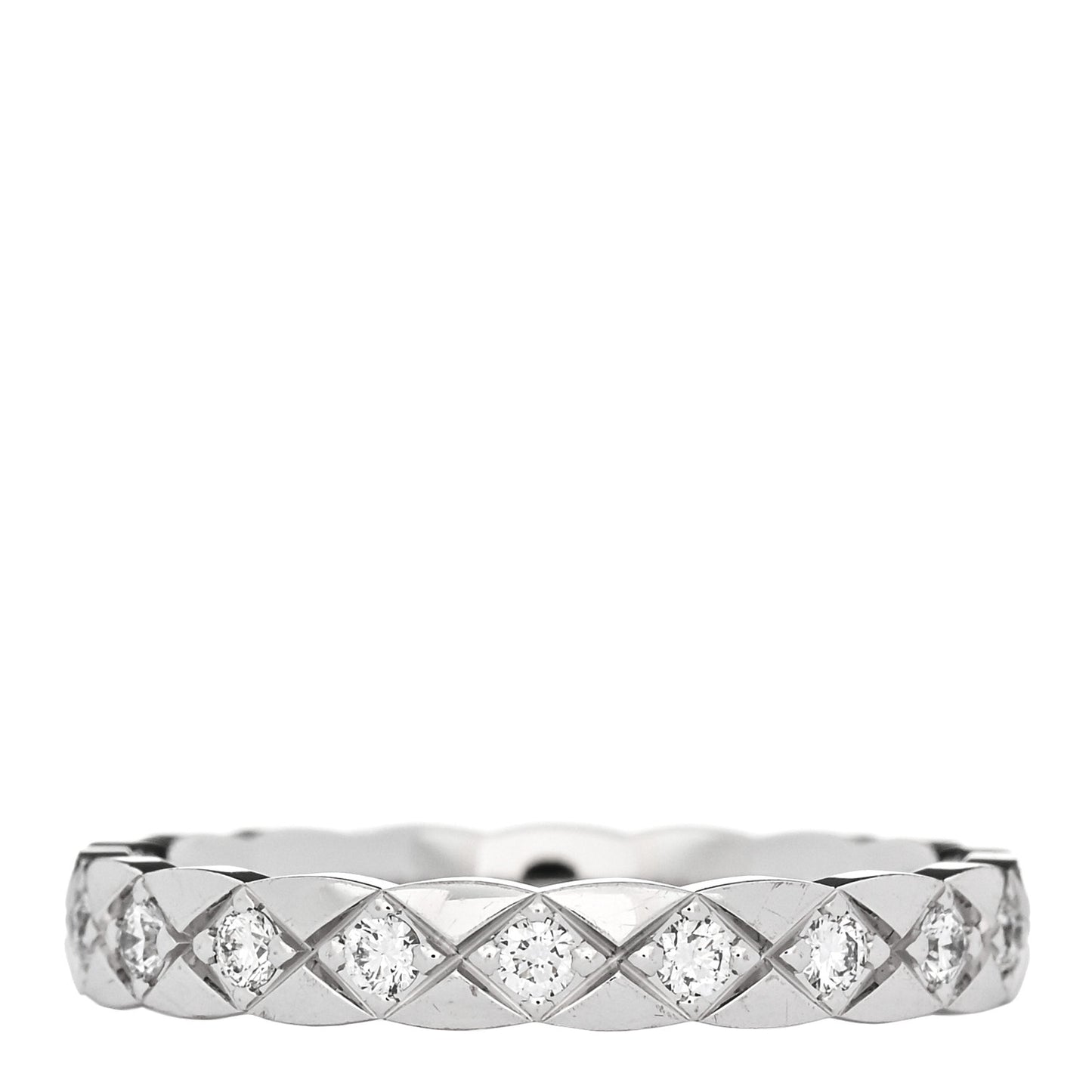 18K White Gold Diamond Mini Coco Crush Ring 55 7.25