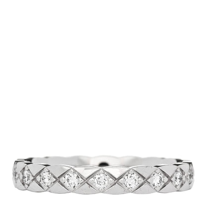 Chanel 18K White Gold Diamond Mini Coco Crush Ring 55 7.25 1 of 5