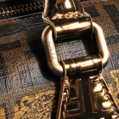 Fendi Zucca Spalmati Palazzo Print Boston Tobacco Gold 5 of 9