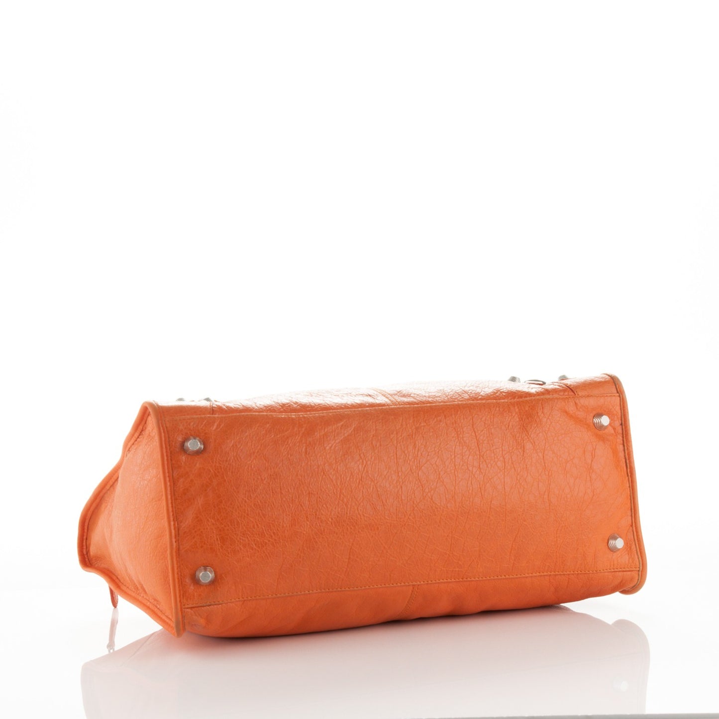 Agneau Giant 12 Silver Hardware Work Tangerine