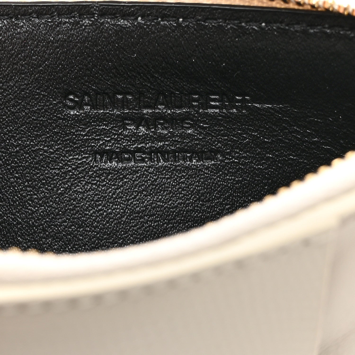 Saint Laurent Calfskin Lizard Embossed 5 Fragments Zip Pouch Card Holder Soft Cream 7 of 8