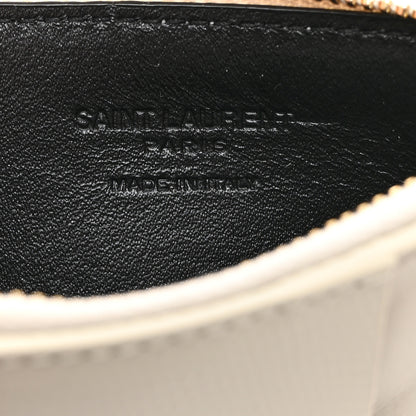 Saint Laurent Calfskin Lizard Embossed 5 Fragments Zip Pouch Card Holder Soft Cream 7 of 8