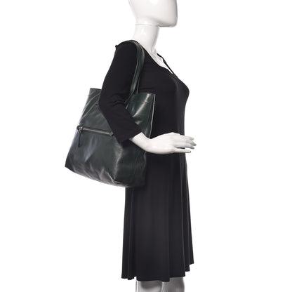 Miu Miu Vitello Soft Calfskin Shopping Tote Dark Green 2 of 12