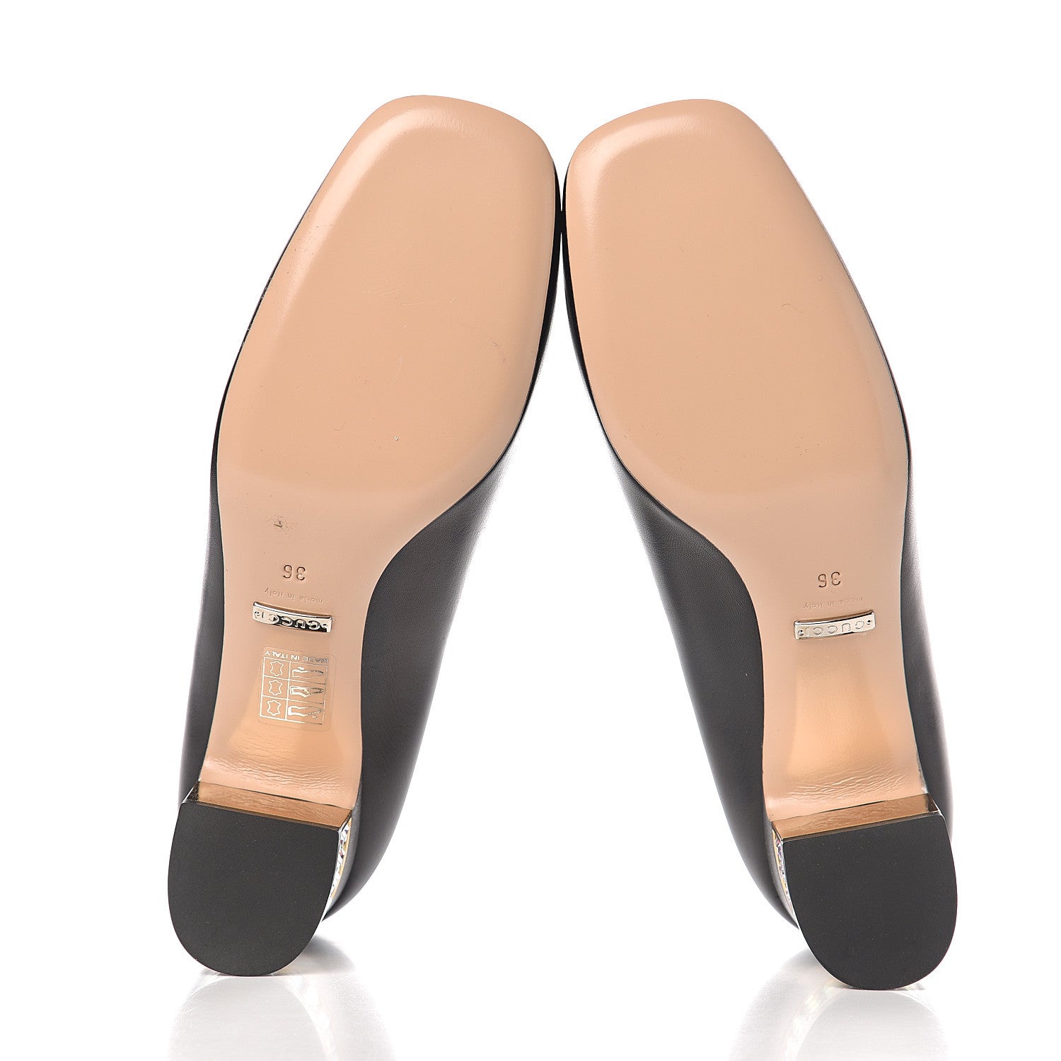 Gucci Malaga Kid Crystal Square G Madelyn Mid Heel Loafer Pumps 36 Black 5 of 10