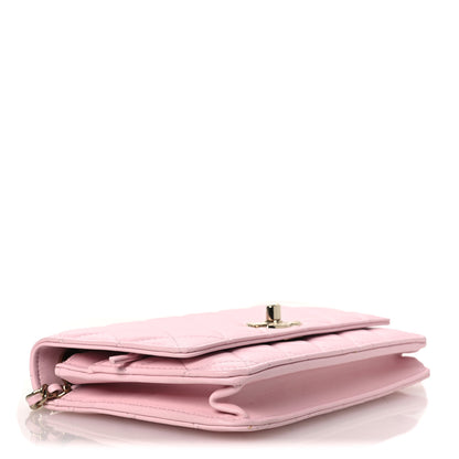 Chanel Lambskin Quilted Trendy Chain CC Wallet On Chain WOC Light Pink 4 of 14