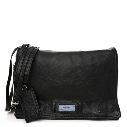 Prada Glace Calf Etiquette Flap Black Astrale 1 of 10