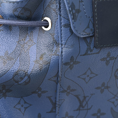 Louis Vuitton Monogram Aquagarden Christopher MM Backpack Abyss Blue 10 of 14