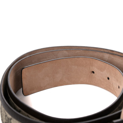 Gucci GG Supreme Monogram Niagara Lux Calfskin Interlocking G 40mm Belt 125 50 Beige Ebony Cocoa 5 of 6