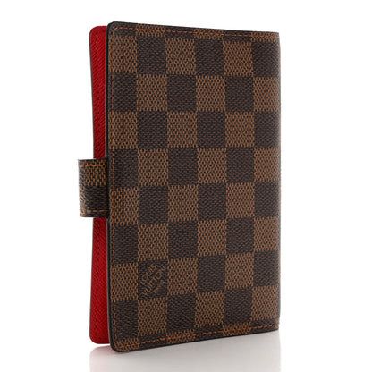 Louis Vuitton Damier Ebene Koala Small Ring Agenda Cover Red 3 of 8