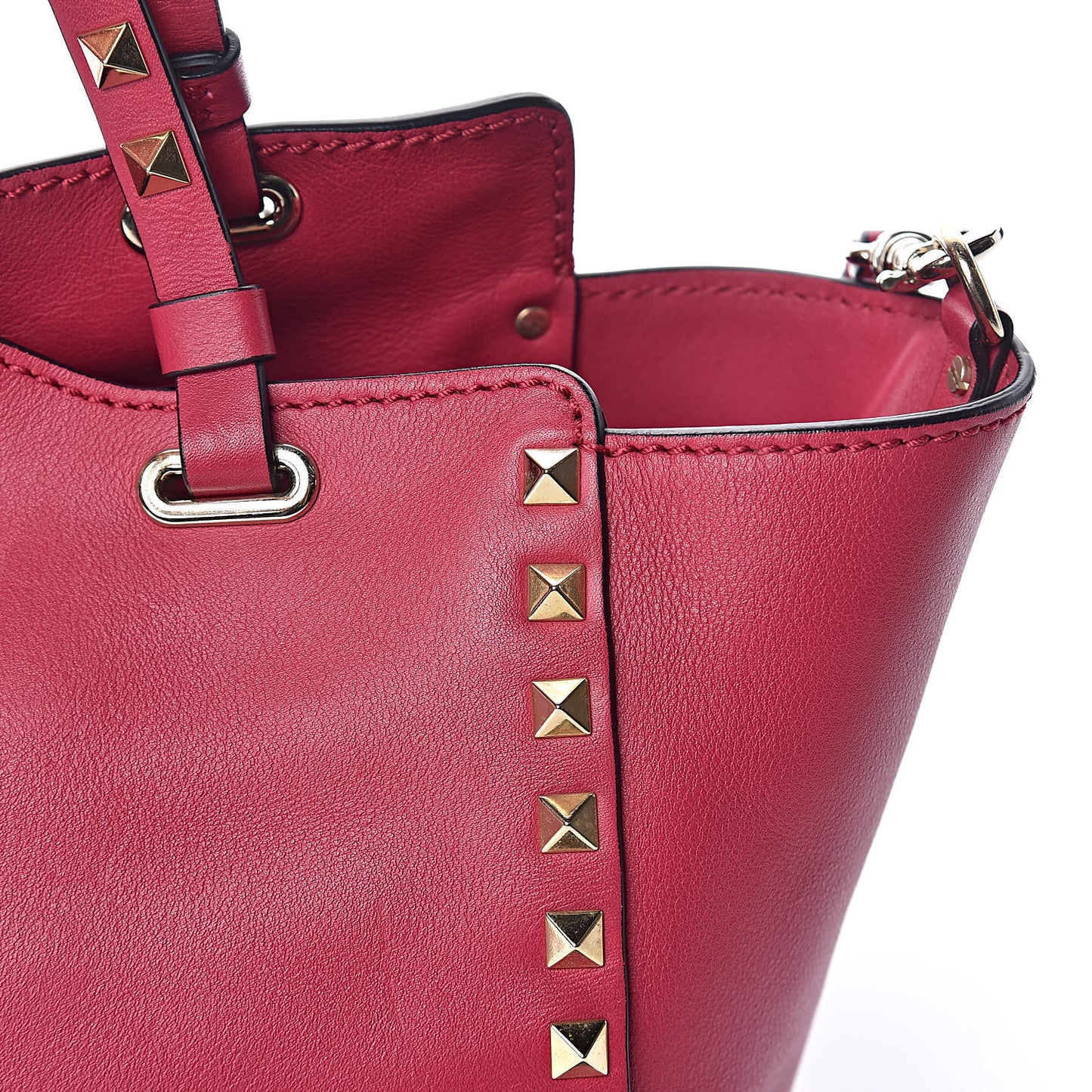 Vitello Small Rockstud Tote Cyclamin