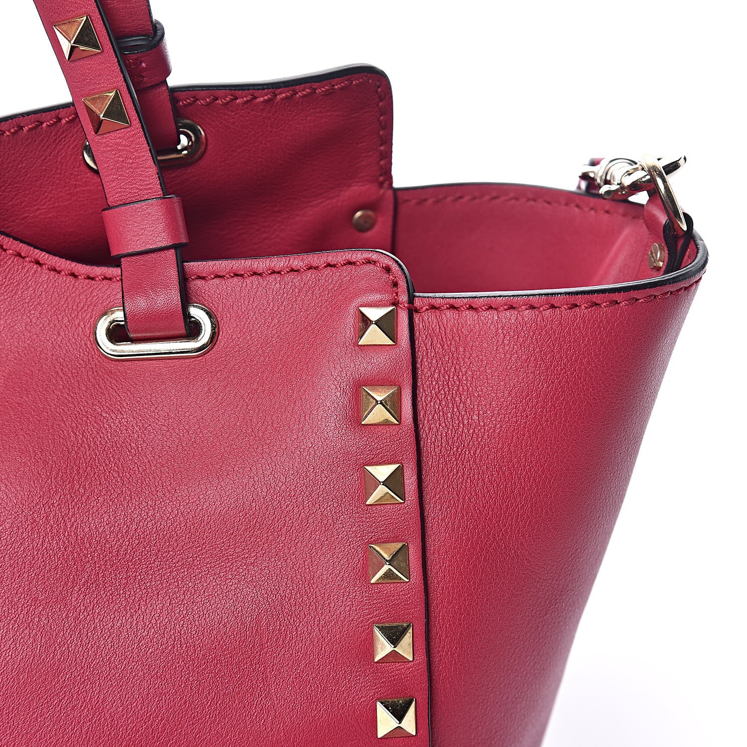 Valentino Garavani Vitello Small Rockstud Tote Cyclamin 10 of 10