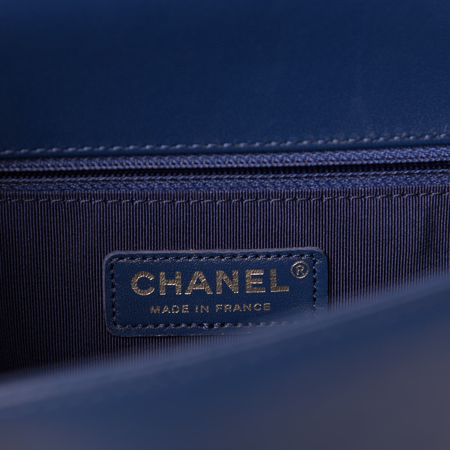 Chanel Lambskin Quilted Large Boy Flap Dark Blue 9 of 12