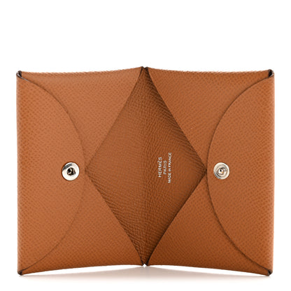 Hermes Epsom Calvi Card Case Gold 5 of 6