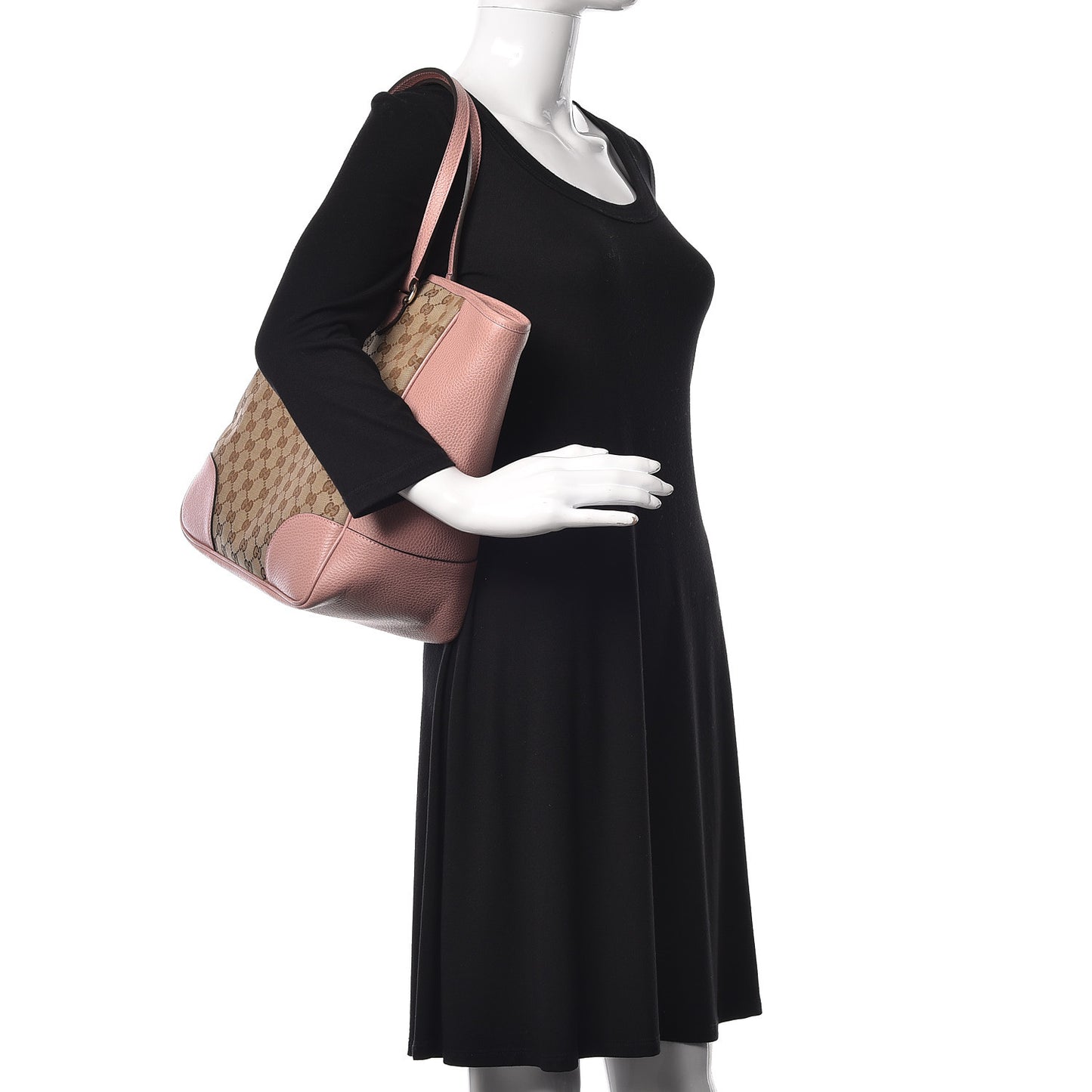 Monogram Bree Zippered Tote Beige Soft Pink