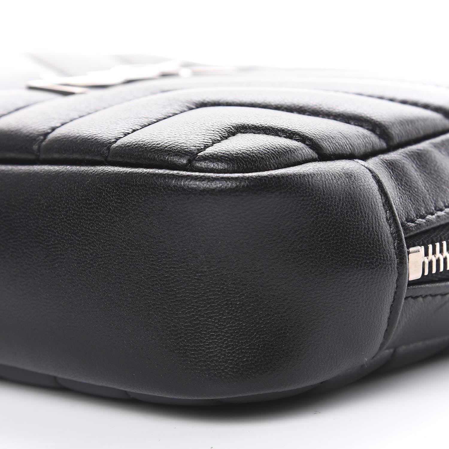 Saint Laurent Lambskin Y Quilted Monogram Loulou Cosmetic Case Black 7 of 11
