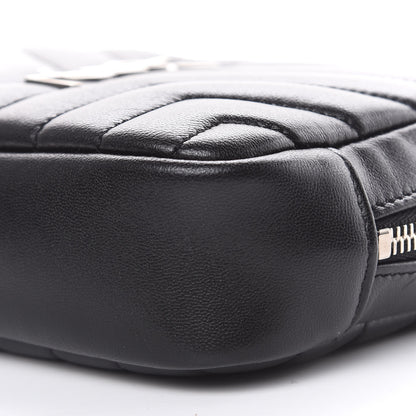 Saint Laurent Lambskin Y Quilted Monogram Loulou Cosmetic Case Black 7 of 11