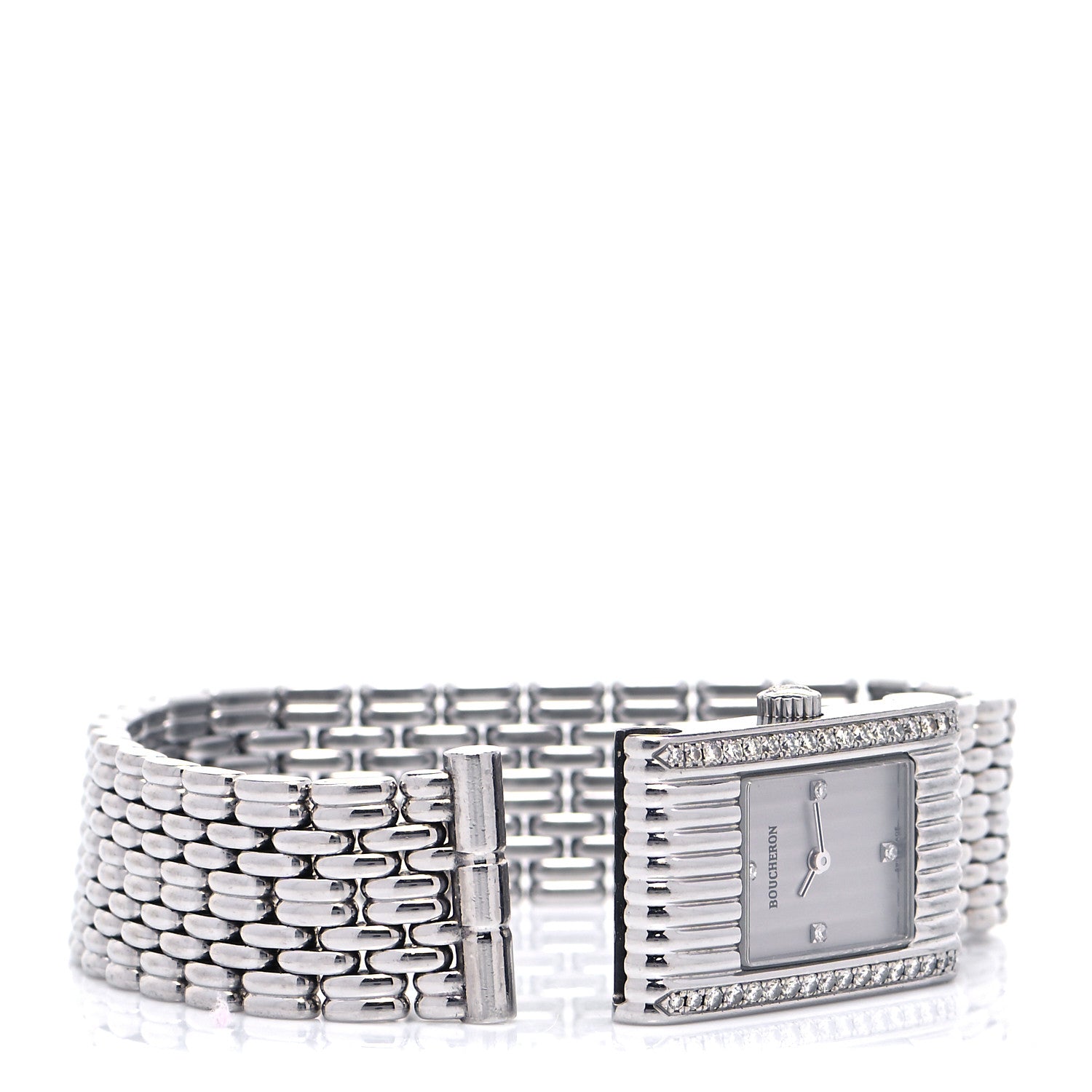 Boucheron Stainless Steel Diamond 18mm Reflet Quartz Watch 5 of 6
