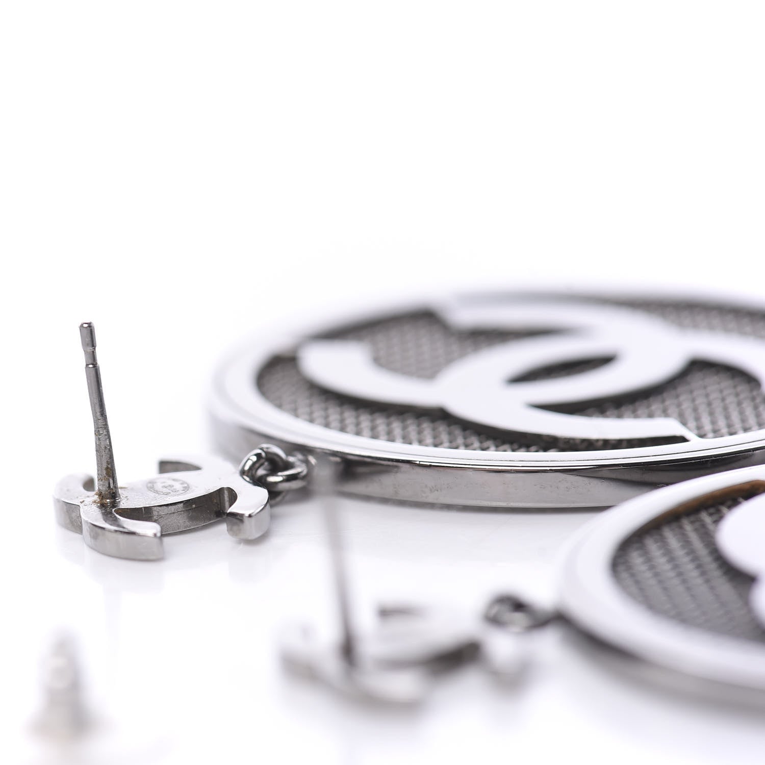 Chanel Ruthenium CC Drop Earrings 4 of 5