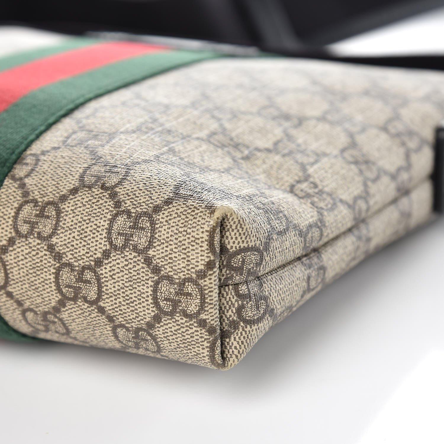 Gucci GG Supreme Monogram Web Messenger Bag Black 6 of 12